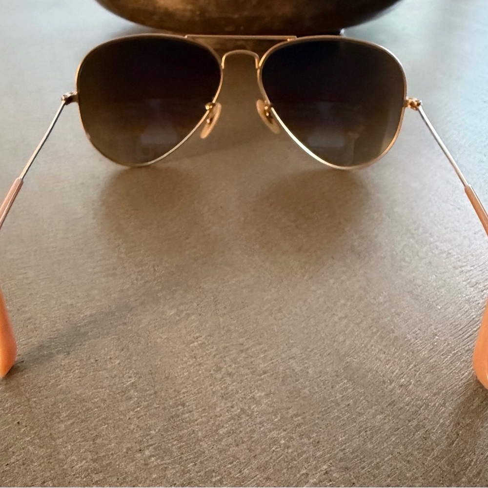 Ray-Ban Gold Aviator Sunglasses with Brown Lenses - Picture 4 of 6